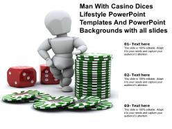 Man with casino dices lifestyle templates and powerpoint backgrounds with all slides