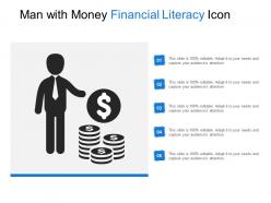 Man with money financial literacy icon