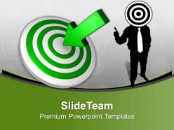 Man with target board aim goal powerpoint templates ppt themes and graphics 0313