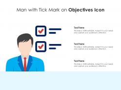 Man with tick mark on objectives icon