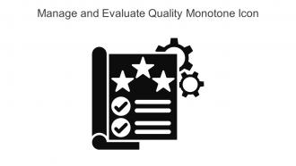 Manage And Evaluate Quality Monotone Icon In Powerpoint Pptx Png And Editable Eps Format