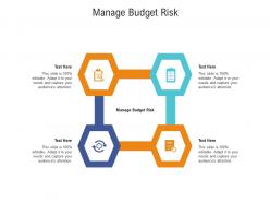 Manage budget risk ppt powerpoint presentation summary master slide cpb