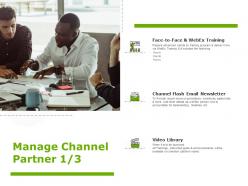 Manage channel partner business communication ppt powerpoint presentation model example introduction