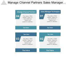 Manage channel partners sales manager techniques perfect resume template cpb