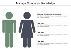 Manage companys knowledge ppt powerpoint presentation ideas model cpb