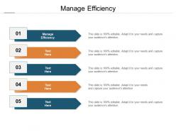 Manage efficiency ppt powerpoint presentation summary background image cpb