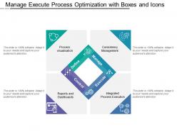 Manage execute process optimization with boxes and icons