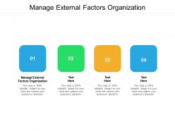 Manage external factors organization ppt powerpoint presentation infographics backgrounds cpb