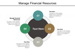 Manage financial resources ppt powerpoint presentation model design templates cpb