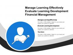 Manage Learning Effectively Evaluate Learning Development Financial Management