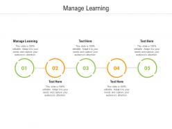 Manage learning ppt powerpoint presentation professional gallery cpb