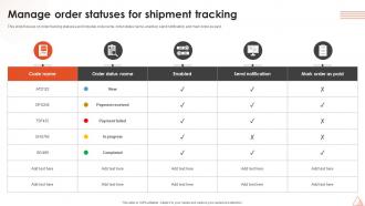 Manage Order Statuses For Shipment Tracking