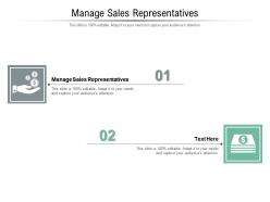 Manage sales representatives ppt powerpoint presentation infographics styles cpb