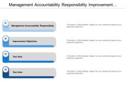 Management accountability responsibility improvement objectives legal customer requirements