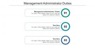 Management administrator duties ppt powerpoint presentation file show cpb