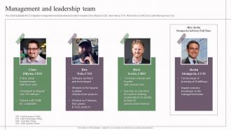 Management And Leadership Team Compliable Investor Funding Elevator Pitch Deck
