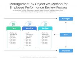 Management by objectives method for employee performance review process