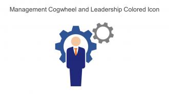Management Cogwheel And Leadership Colored Icon In Powerpoint Pptx Png And Editable Eps Format