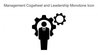 Management Cogwheel And Leadership Monotone Icon In Powerpoint Pptx Png And Editable Eps Format