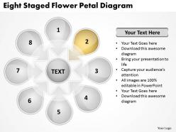 Management consultant business eight staged flower petal diagram powerpoint slides 0523