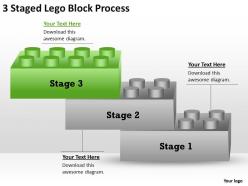 Management consultants 3 staged lego block process powerpoint templates ppt backgrounds for slides