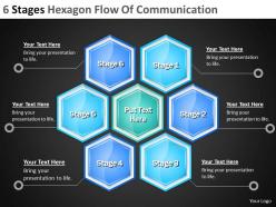 Management Consulting 6 Stages Hexagon Flow Of Communication Powerpoint Templates