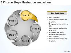 Management consulting business 5 circular steps illustration innovation powerpoint templates 0523