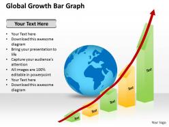 Management Consulting Global Growth Bar Graph Powerpoint Templates PPT Backgrounds For Slides 0617