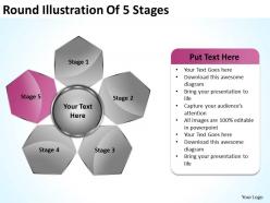 Management consulting illustration of 5 stages powerpoint templates ppt backgrounds for slides 0523