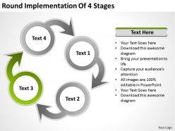 Management consulting implementation of 4 stages powerpoint templates ppt backgrounds for slides 0523