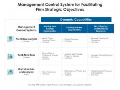 Management control system for facilitating firm strategic objectives