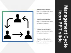 Management cycle icon ppt slide