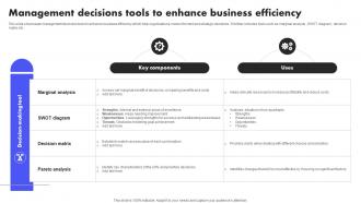 Management Decisions Tools To Enhance Business Efficiency