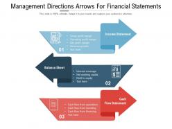 Management directions arrows for financial statements