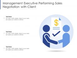 Management executive performing sales negotiation with client