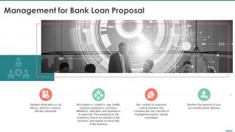Management for bank loan proposal ppt slides template