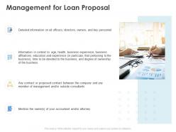 Management for loan proposal ppt powerpoint presentation professional