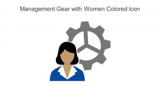 Management Gear With Women Colored Icon In Powerpoint Pptx Png And Editable Eps Format