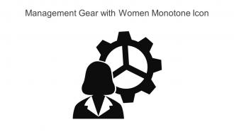Management Gear With Women Monotone Icon In Powerpoint Pptx Png And Editable Eps Format