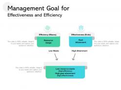 Management goal for effectiveness and efficiency