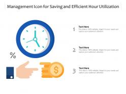 Management icon for saving and efficient hour utilization