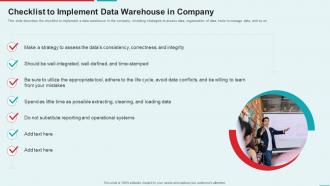 Management Information System Checklist To Implement Data Warehouse In Company