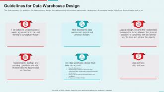 Management Information System Guidelines For Data Warehouse Design