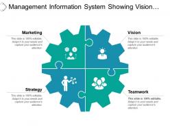 Management information system showing vision marketing and teamwork