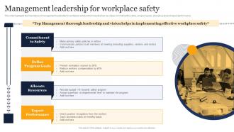Management Leadership For Workplace Safety Guidelines And Standards For Workplace