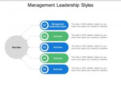 Management leadership styles ppt powerpoint presentation professional format cpb