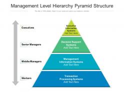 Management level hierarchy pyramid structure