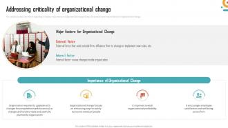 Management Of Organizational Behavior Addressing Criticality Of Organizational Change