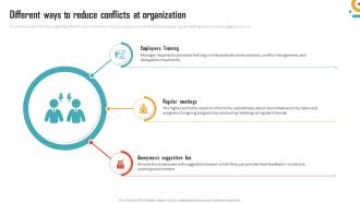Management Of Organizational Behavior Different Ways To Reduce Conflicts At Organization