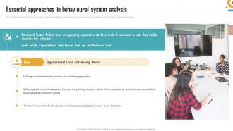 Management Of Organizational Behavior Essential Approaches In Behavioural System Analysis